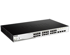 Коммутатор WebSmart с 24 портами 10/100/1000Base-T и 4 портами 1000Base-X SFP  PoE