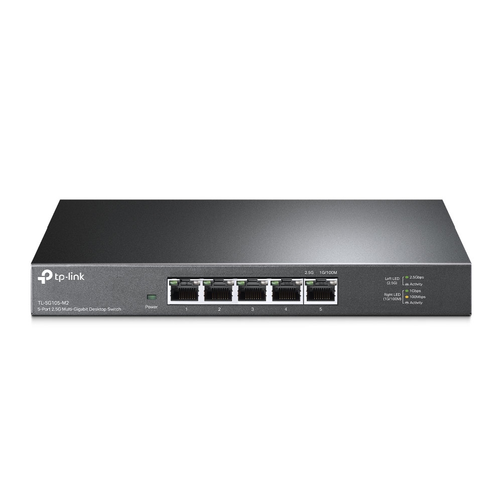 5-портовый настольный коммутатор 2,5 Гбит/с
ПОРТЫ: 5 портов RJ45 2,5 Гбит/с
ХАРАКТЕРИСТИКИ: стальной настольный корпус
ОСОБЕННОСТИ: Plug and Play