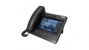 IP телефон премиум класса, Android 9, цветной сенсорный дисплей 7”, 2 порта Ethernet RJ-45 LAN/PC 10/100/1000 Mbps, поддержка PoE 802.3af, интерфейс для блока питания DC 12V 1A. (не входит в комплект поставки)