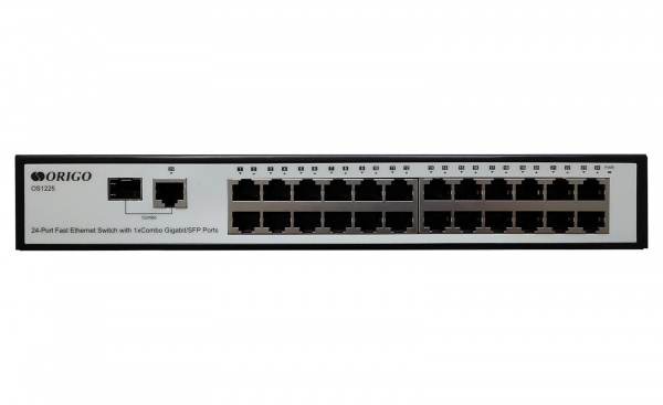 Коммутатор неуправляемый 24x100Base-TX with 1 Combo 1000Base-T/SFP, металлический корпус, 19" w/brackets
