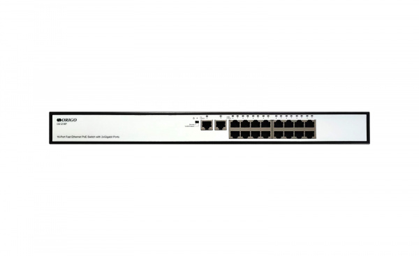 НеуправляемыйPoE-коммутатор 16x100Base-TX PoE+,2x1000Base-T,PoE-бюджет 190 Вт
