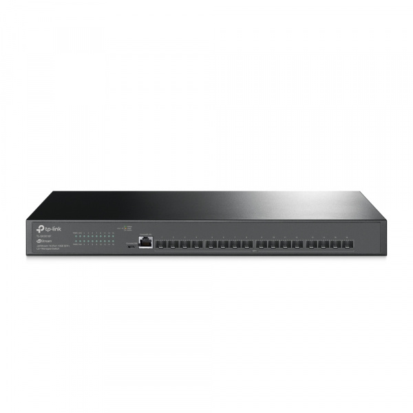 JetStream™ управляемый коммутатор уровня 2+ на 16 портов SFP+ 10GE
ПОРТЫ: 16 слотов SFP+ 10G, консольный порт RJ45/Micro-USB
ХАРАКТЕРИСТИКИ: стальной корпус высотой 1U с возможностью монтажа в 19-дюймовую стойку
ОСОБЕННОСТИ: интеграция с контроллером Omad