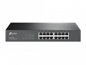 16-портовый гигабитный коммутатор
ПОРТЫ: 16 гигабитных портов RJ45
ХАРАКТЕРИСТИКИ: стальной корпус высотой 1U, монтируется в 13-дюймовую стойку
ОСОБЕННОСТИ: Plug and Play