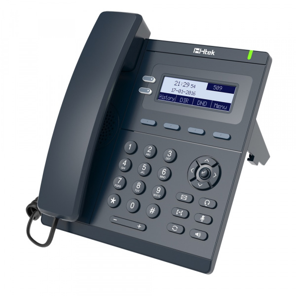 IP-телефон начального уровня, до 2 SIP-аккаунтов, монохромный ЖКД 3.1" 132*48 пикс. с подсветкой, HD-звук, 4 прогр. клав., BLF/BLA, БЕЗ PoE, БП в комплекте