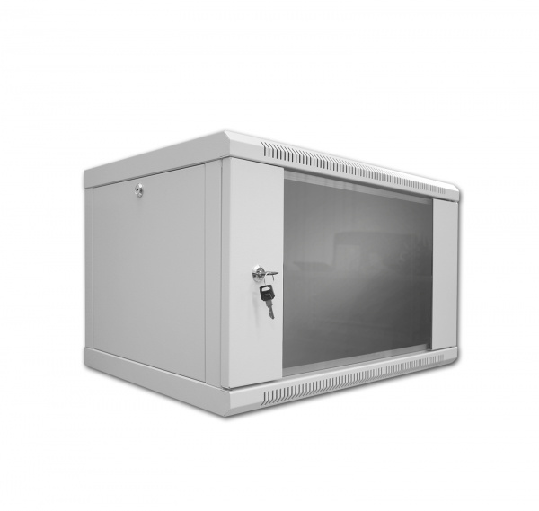Настенный шкаф IZett-S 6U 600x450, cборный, обзорная дверь