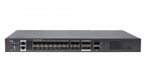Управляемый стекируемый коммутатор уровня L3, 20 портов 1G/10G SFP+, 4 порта 10G/25G SFP28, 2 порта 40G QSFP+, поддержка до 32 портов 10G, 4K VLAN, 32KMAC адресов, 1 порт USB 2.0, 1 консольный порт, 1 порт MGMT, 2 сменных БП (поставляются отдельно), разме