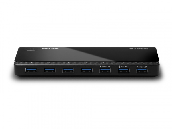 7-портовый концентратор USB 3.0
ХАРАКТЕРИСТИКИ: 7 портов USB 3.0, из них 3 порта с выходным током 1,5 А для быстрой подзарядки
ОСОБЕННОСТИ: современный дизайн, защита от перенапряжения, Plug and Play, поддержка быстрого отключения и подключения к портам