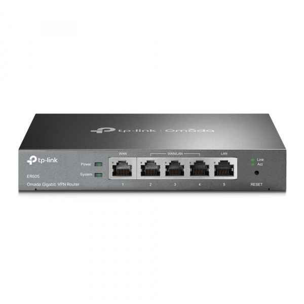 SafeStream™ гигабитный Multi-WAN VPN-маршрутизатор
ПОРТЫ: 1 гигабитный порт WAN RJ45, 3 гигабитных порта WAN/LAN RJ45, 1 гигабитный порт LAN RJ45
ОСОБЕННОСТИ: интеграция с контроллером Omada SDN, поддержка 20 VPN-туннелей IPsec, 16 VPN-туннелей PPTP/L2TP,